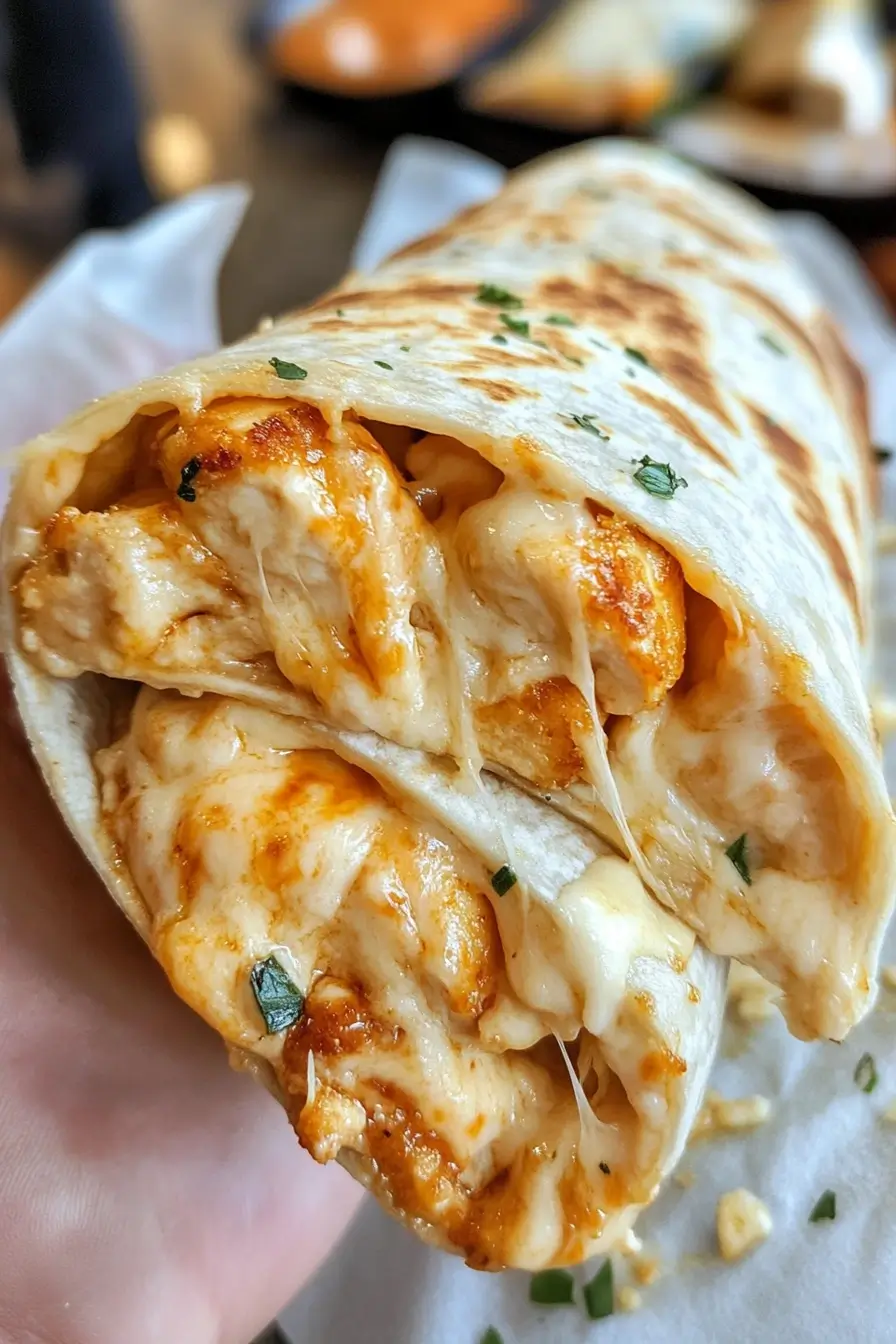 Cheesy Garlic Chicken Wraps