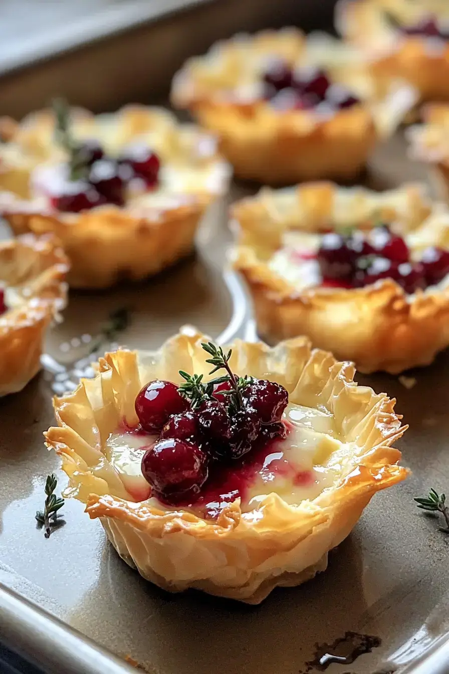 Cranberry, Brie & Thyme Phyllo Cups