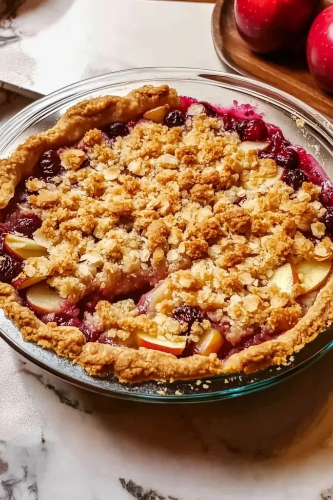 Apple Cranberry Crumble Pie Sweet, Tart, and Buttery Delight 