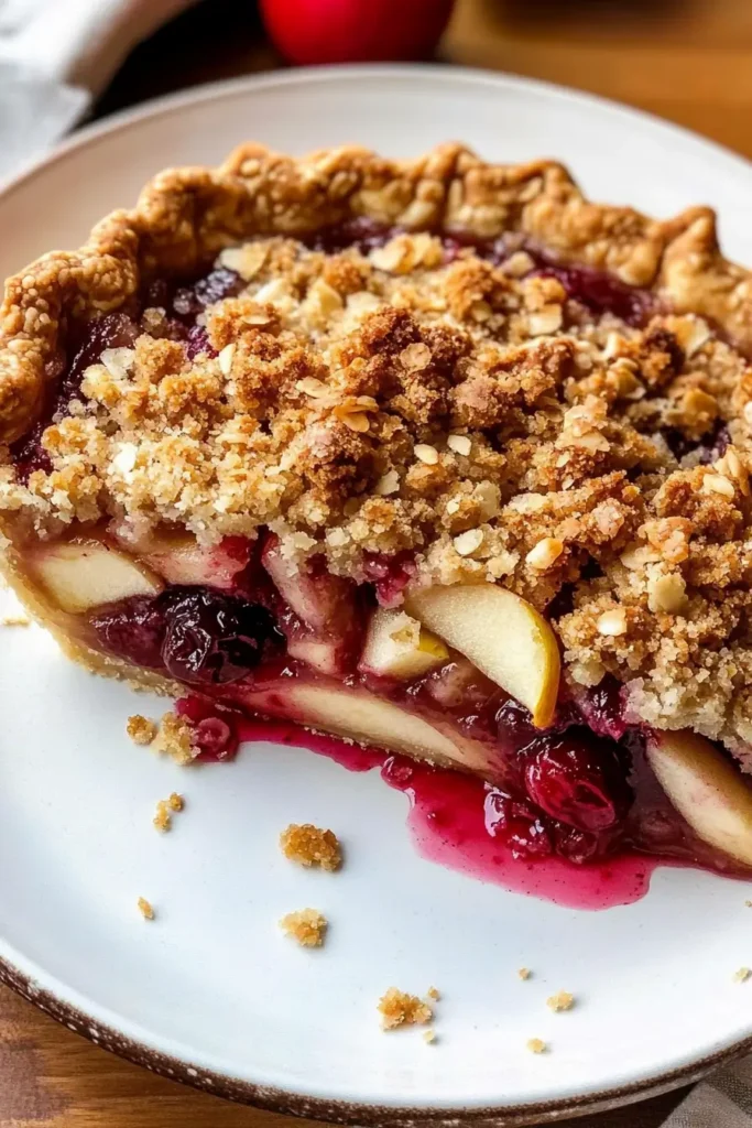 Apple Cranberry Crumble Pie Sweet, Tart, and Buttery Delight 