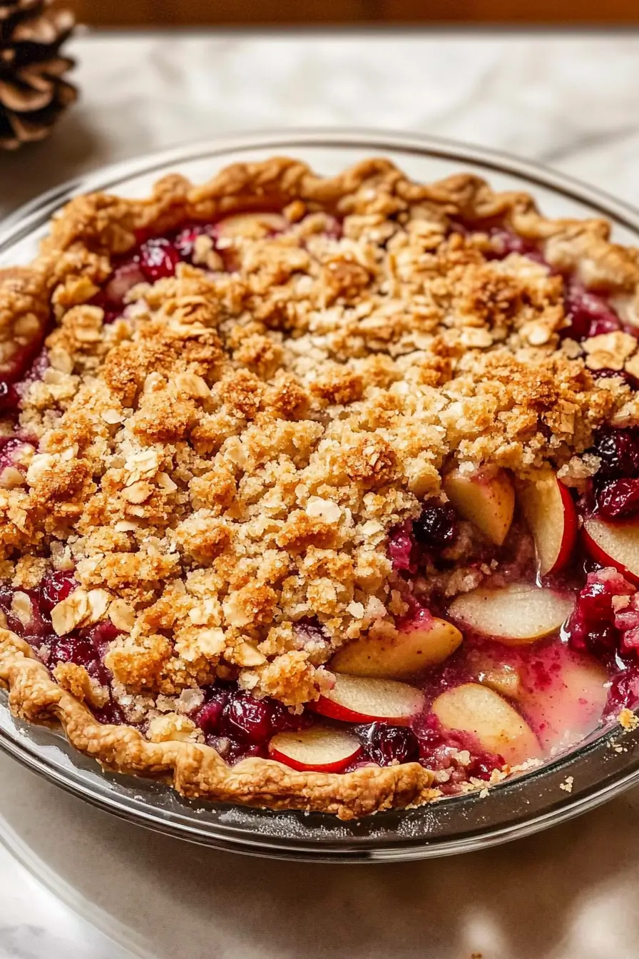 Apple Cranberry Crumble Pie Sweet, Tart, and Buttery Delight