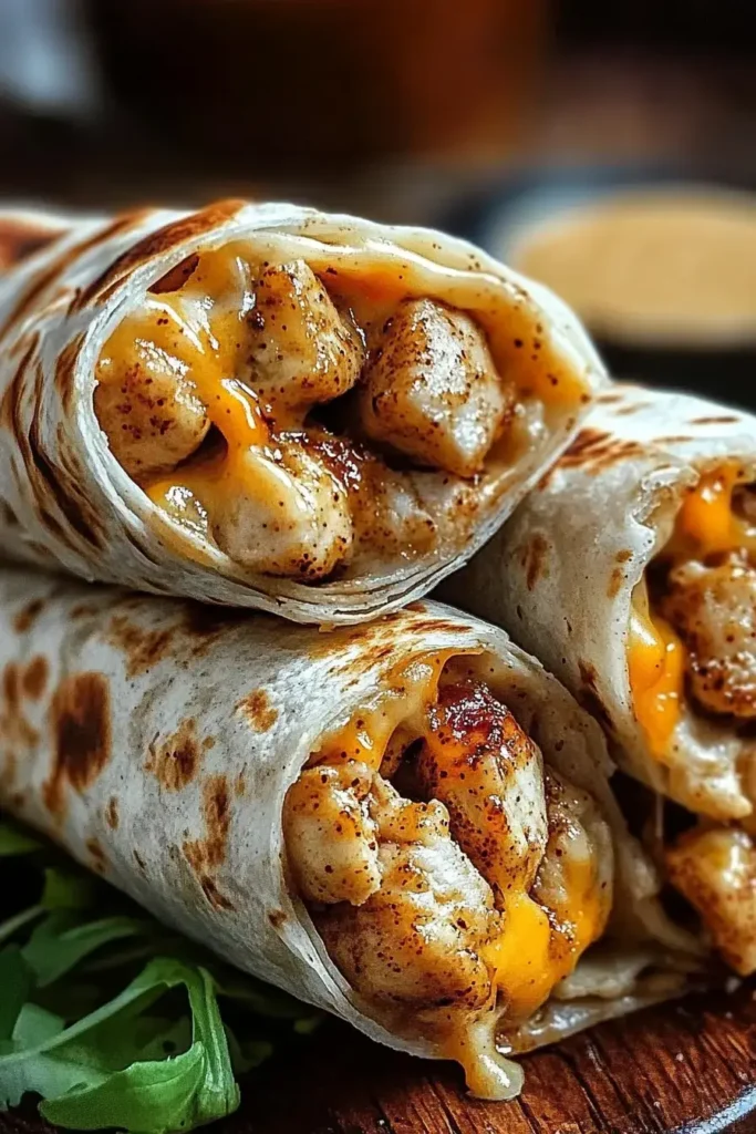 Cheesy Garlic Chicken Wraps Recipe