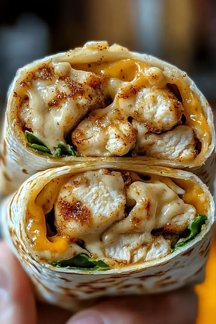 Cheesy Garlic Chicken Wraps Recipe