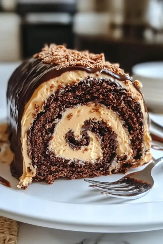 Chocolate Peanut Butter Roulade 