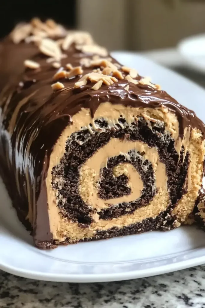 Chocolate Peanut Butter Roulade 