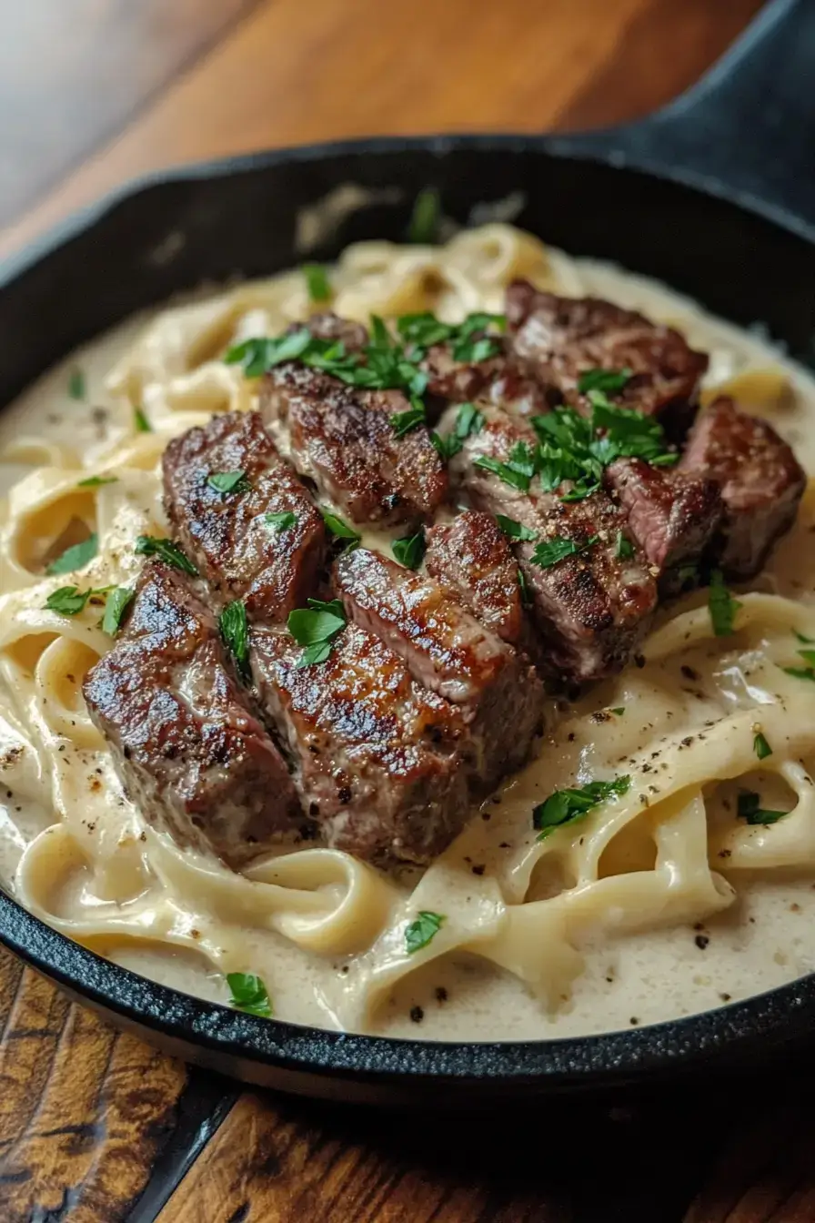 Creamy Cajun Steak Alfredo A Spicy Twist on Classic Pasta