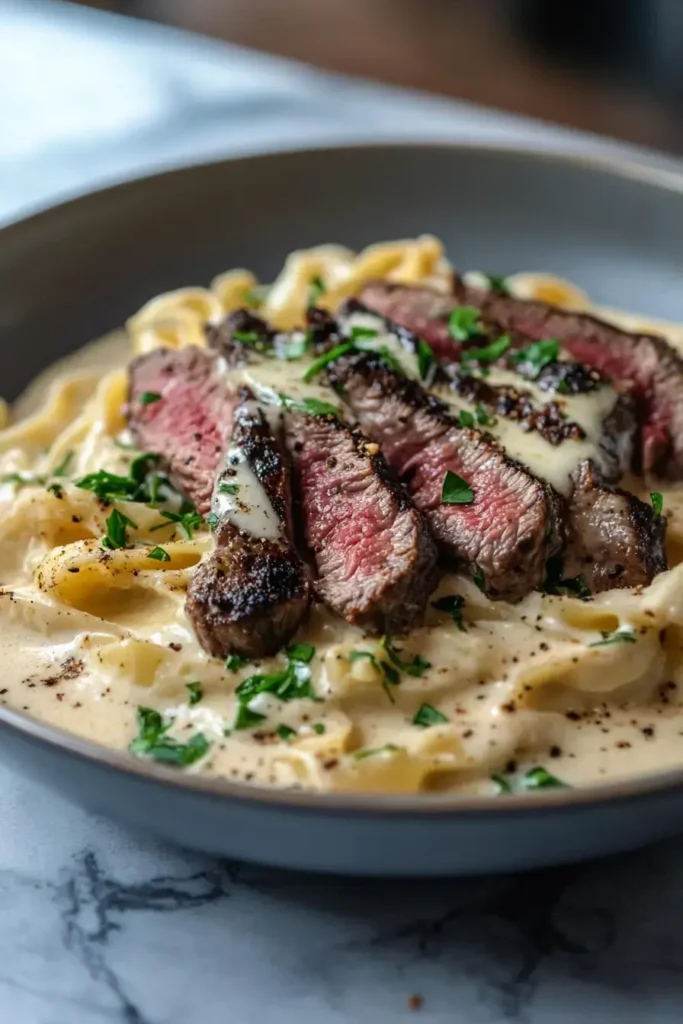 Creamy Cajun Steak Alfredo A Spicy Twist on Classic Pasta