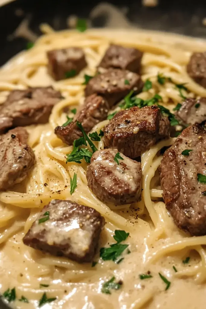 Creamy Cajun Steak Alfredo A Spicy Twist on Classic Pasta