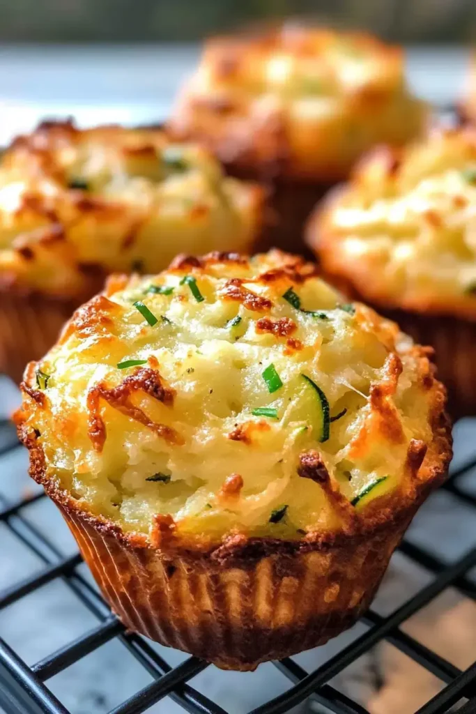 Crispy Parmesan Zucchini Potato Muffins 