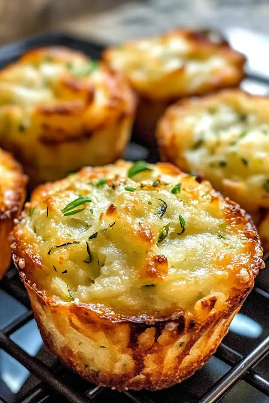 Crispy Parmesan Zucchini Potato Muffins