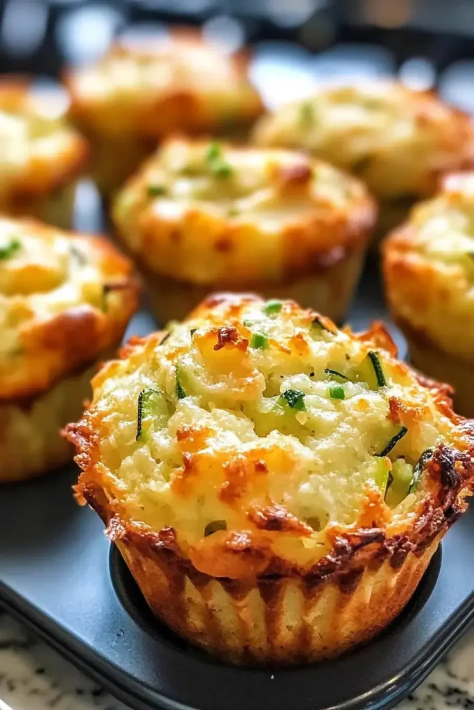 Crispy Parmesan Zucchini Potato Muffins 