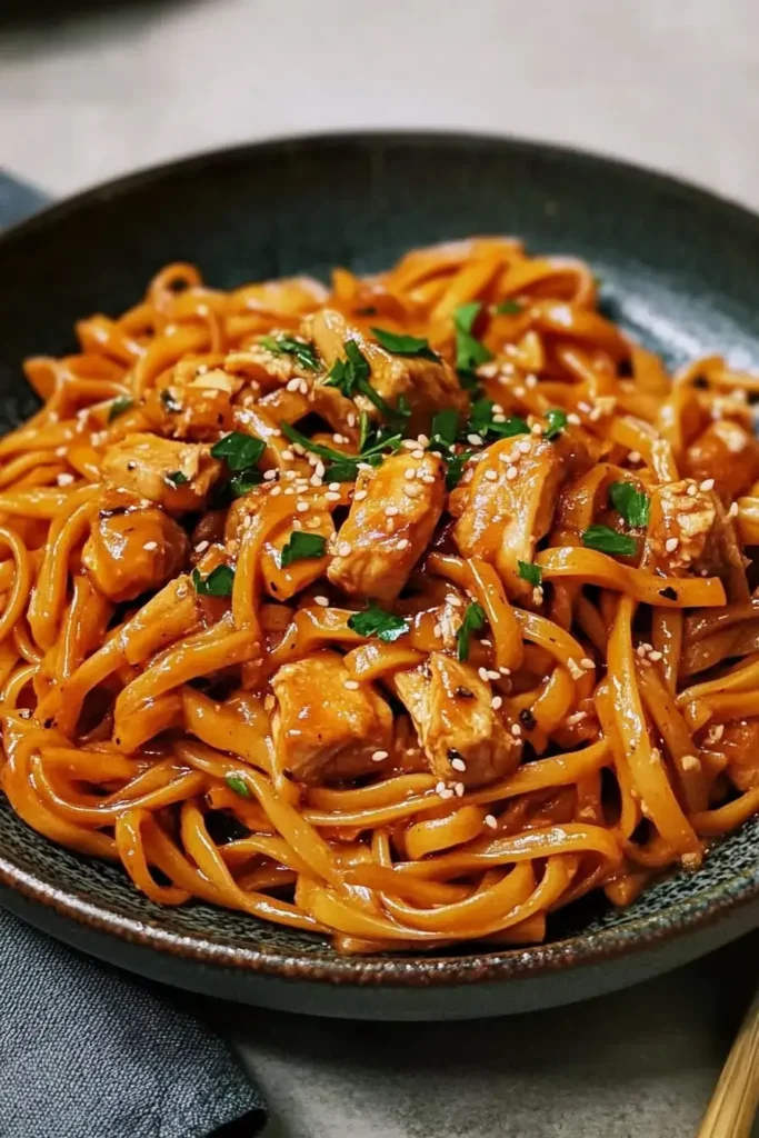 Honey Garlic Chicken Noodles Easy Slow Cooker Recipe