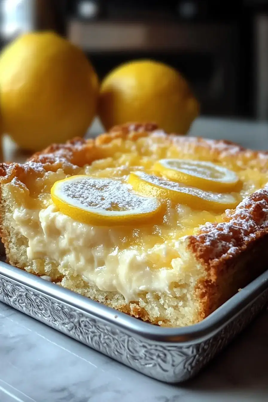 Lemon Dump Cake – Easy Lemon Cream Cheese Dessert Recipe