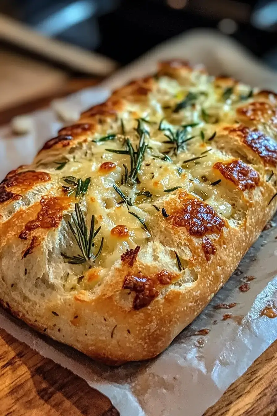 No-Knead Rosemary Garlic Bread Easy Artisan Recipe