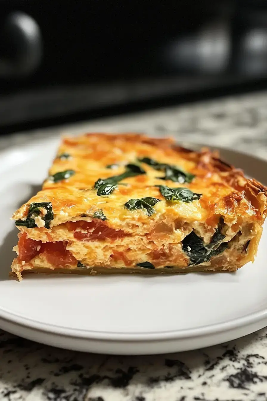 Tomato Basil Tortilla Quiche