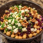 Feta and Cranberry Chickpeas with Lemon Vinaigrette