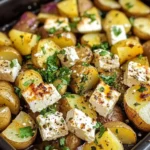 Irresistible Roasted Potatoes with Baked Feta and Garlic