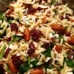 Spinach and Orzo Salad with Cranberries and Almonds