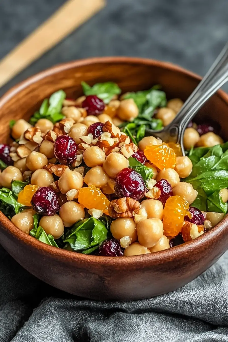 Cranberry Walnut Chickpea Salad with Orange Vinaigrette