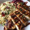 Grilled Chicken with Cranberry Balsamic Glaze & Ricotta Orzo Salad
