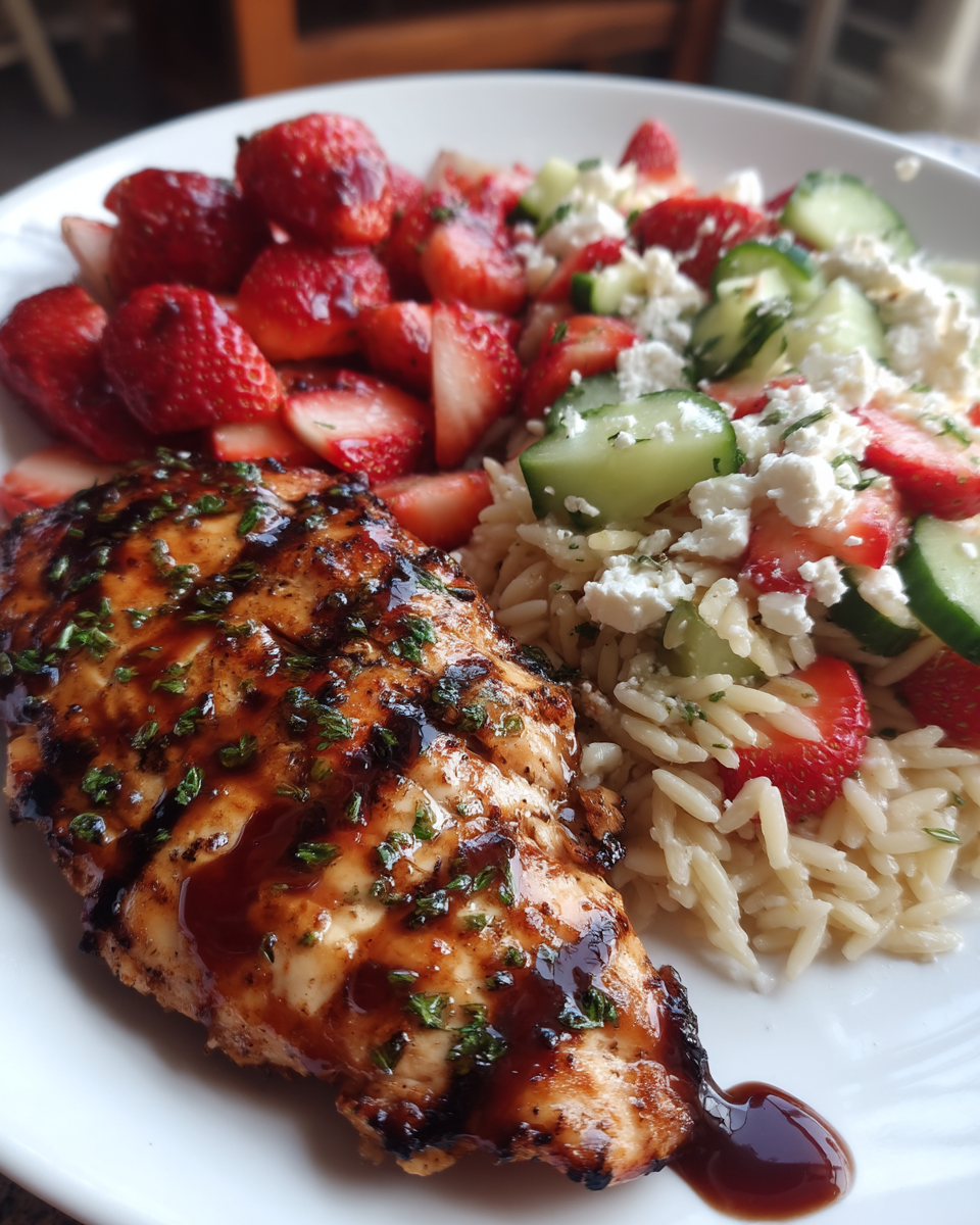 Grilled Chicken with Strawberry Balsamic Glaze