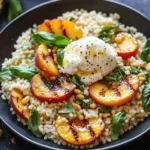 Grilled Peach & Burrata Couscous Salad
