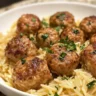 Smoky Chicken Ricotta Meatballs with Garlic Orzo