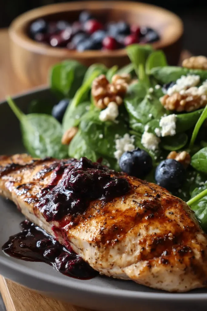 Grilled Chicken with Blueberry Balsamic Glaze