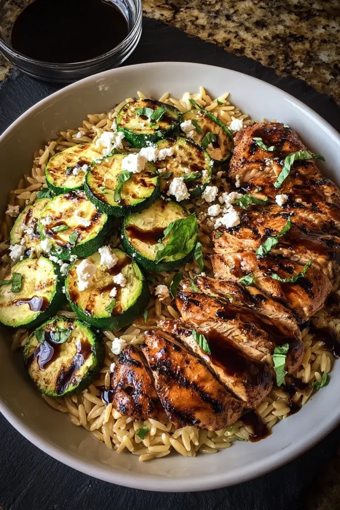 grilled balsamic chicken orzo