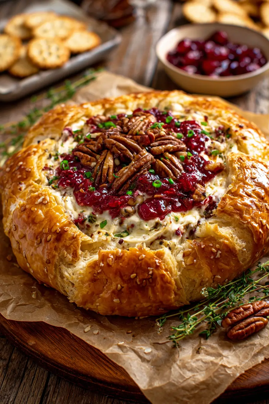 Baked Cranberry Cream Cheese Dip with a Golden Crust recipe