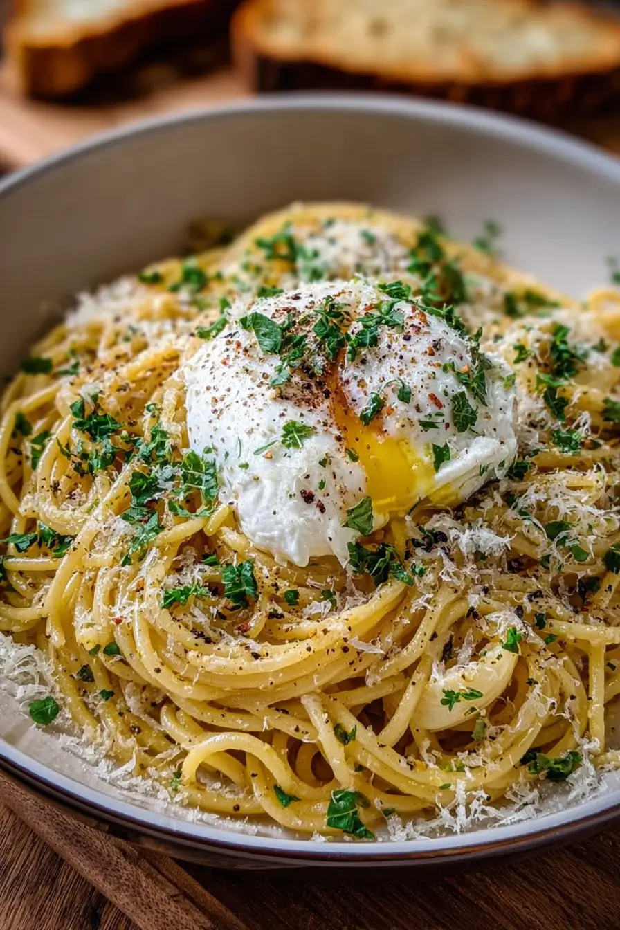 Cacio e Pepe with Burrata & Roasted Garlic