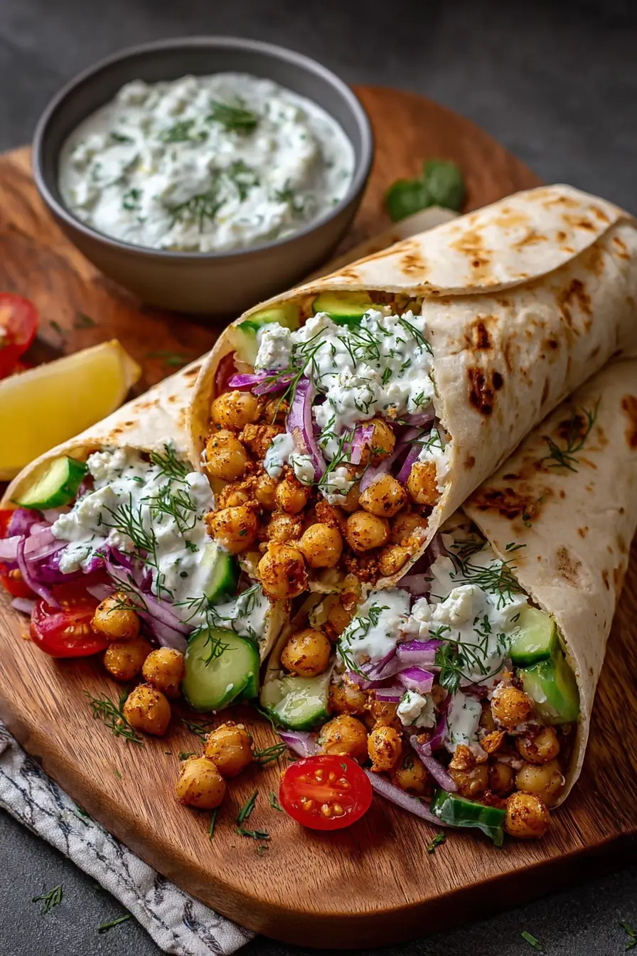 Chickpea & Feta Wrap with Yogurt Sauce Chickpea & Feta Wrap with Yogurt Sauce