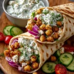 Chickpea & Feta Wrap with Yogurt Sauce