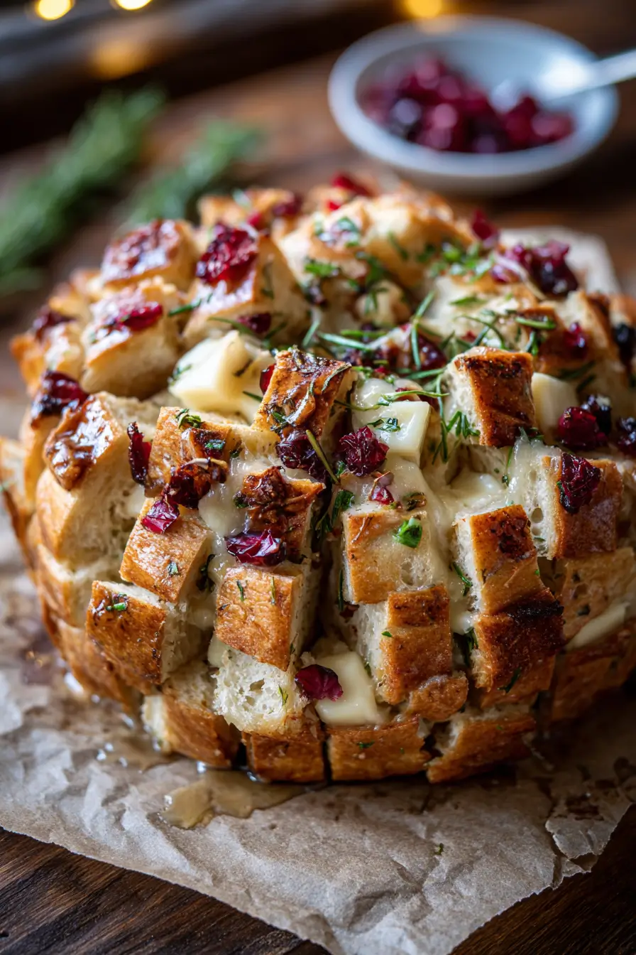 Cranberry Brie Sourdough Pull-Apart Bread Recipe