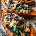 Creamy Ricotta & Spinach Stuffed Sweet Potatoes