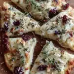 Crispy Flatbread with Brie, Cranberries and Toasted Almonds