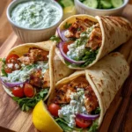 Greek Chicken Wraps with Cucumber Sauce