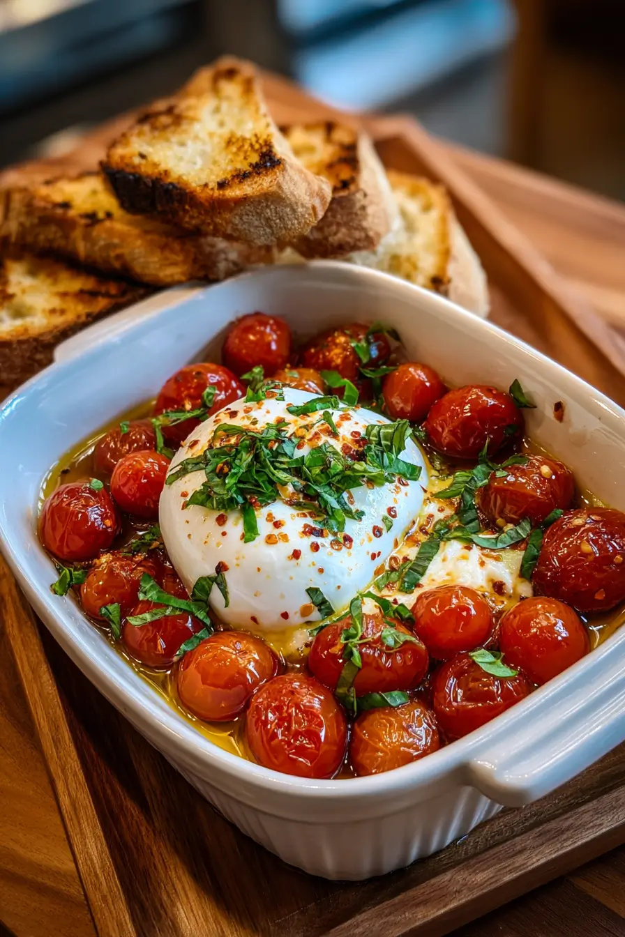 Hot Honey Tomato Burrata Dip