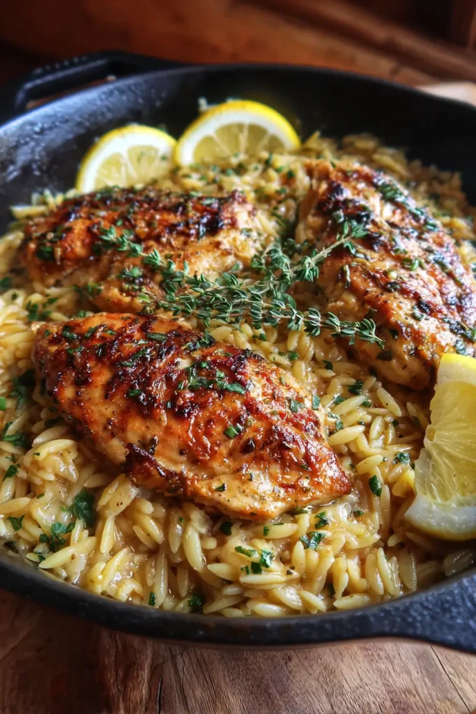 Easy One-Pot Garlic Butter Lemon Chicken Orzo