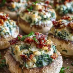 Spinach, Feta, and Sun-Dried Tomato Stuffed Mushrooms