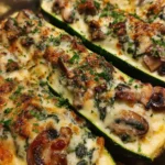 Spinach, Mushroom, and Ricotta Stuffed Zucchini Boats