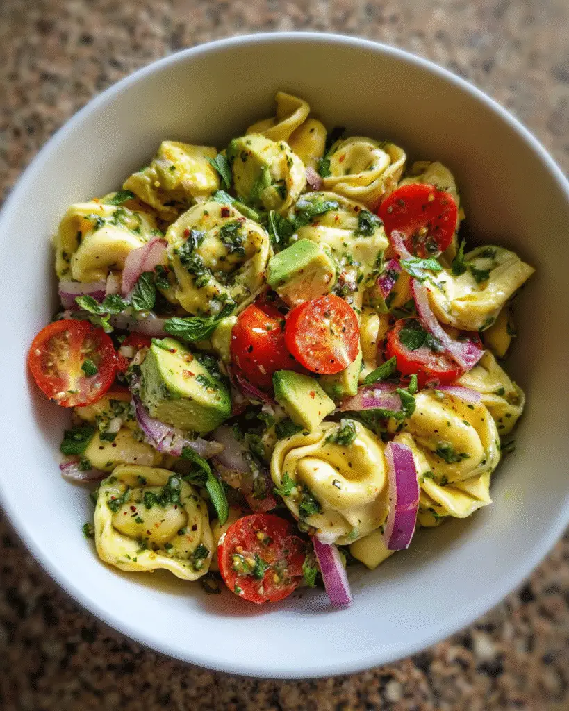 avocado tortellini feta salad