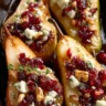 Baked Pears with Feta, Honey, and Cranberries