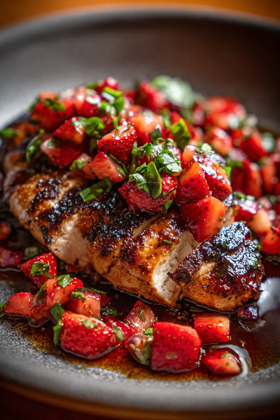 Balsamic Chicken with Strawberry Basil Relish