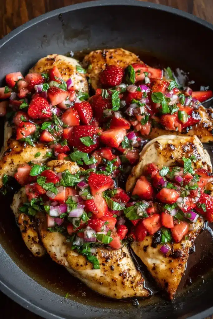 Balsamic Chicken with Strawberry Basil Relish Recipe