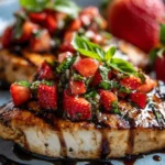 Easy Balsamic Chicken with Strawberry Basil Relish
