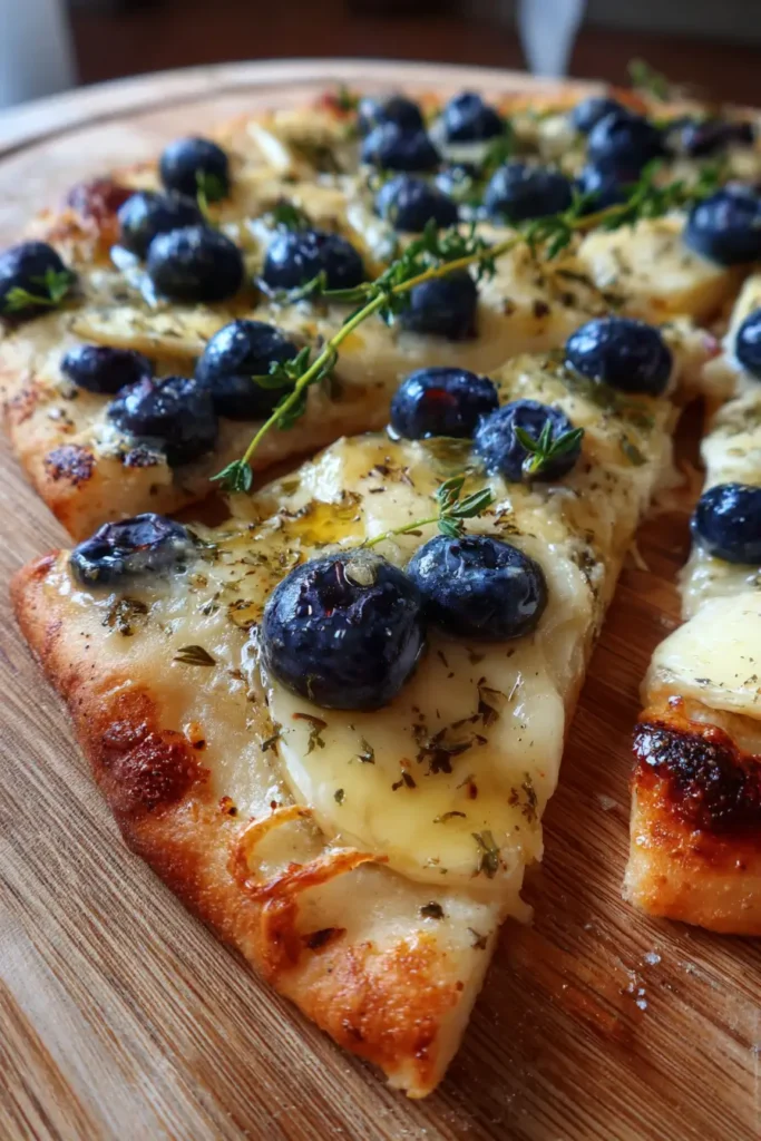 Easy Blueberry Brie & Thyme Flatbread with Honey