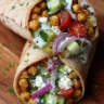 Easy Chickpea & Feta Wrap with Veggies & Yogurt Sauce