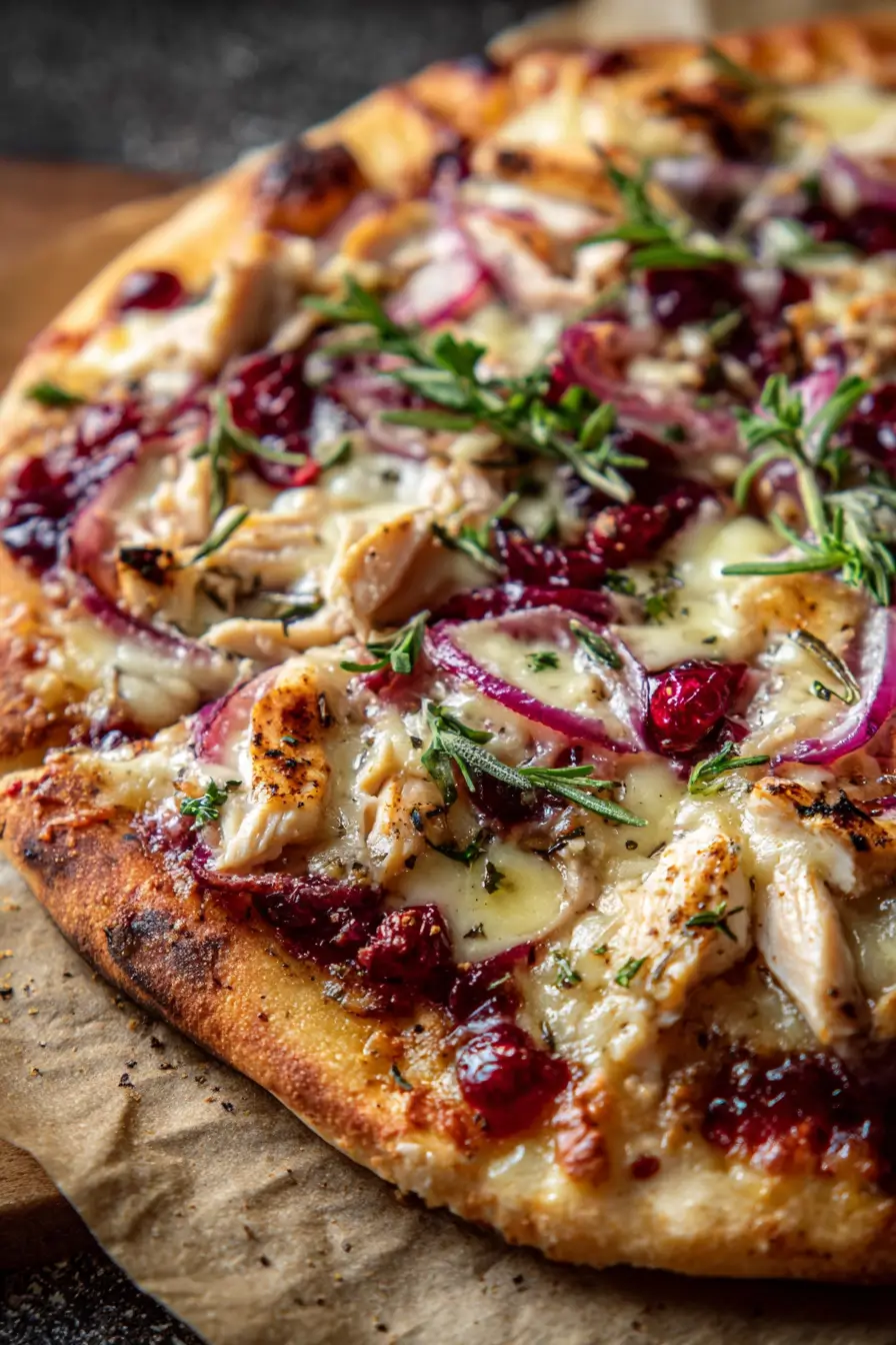 easy Cranberry Chicken & Brie Pizza