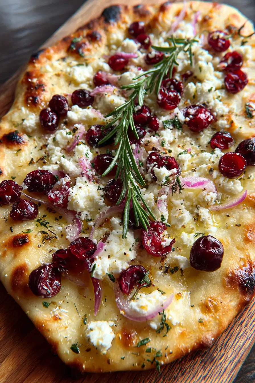 Cranberry & Queso Blanco Flatbread with Orange-Honey Vinaigrette
